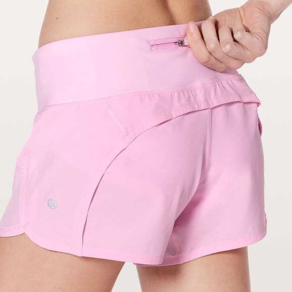 EUC Lululemon Size 6 Run Times Short II*4" Pearl Pink - Picture 1 of 8
